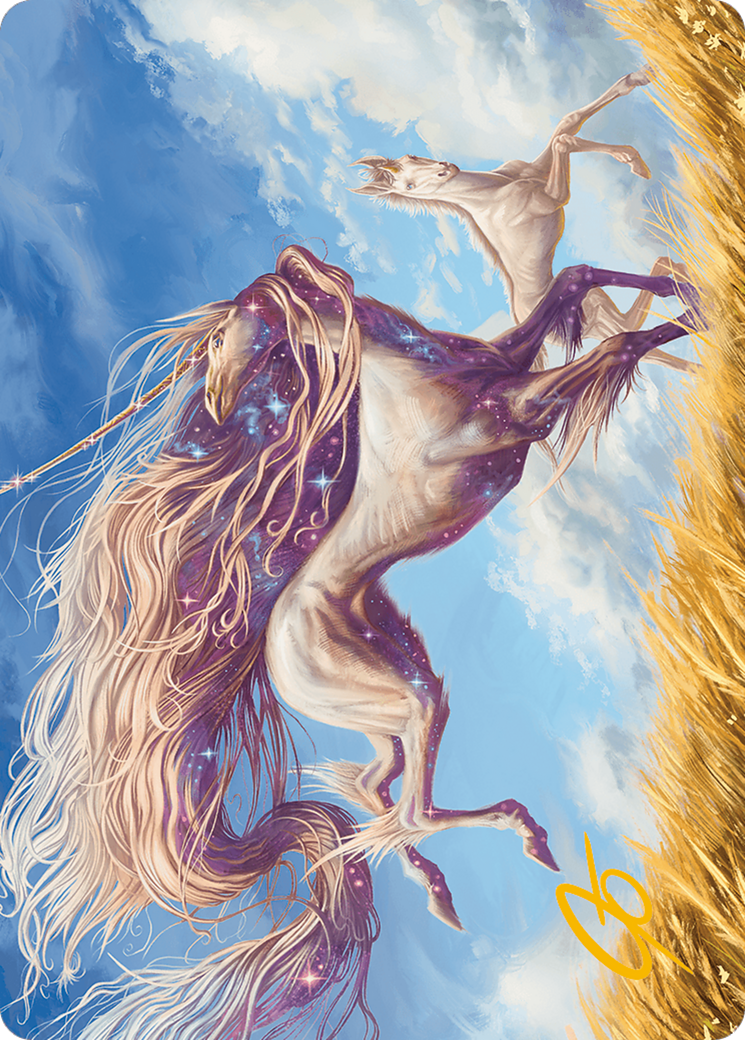 Nyxborn Unicorn Art Card (Gold-Stamped Signature) [Modern Horizons 3 Art Series] | Jomio and Rueliete's Cards and Comics