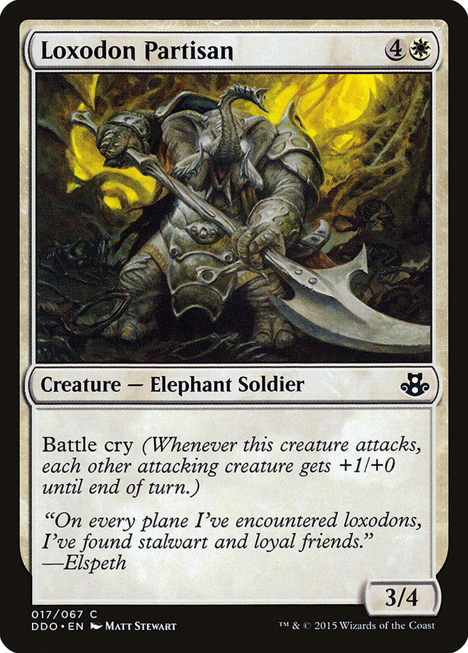 Loxodon Partisan [Duel Decks: Elspeth vs. Kiora] | Jomio and Rueliete's Cards and Comics