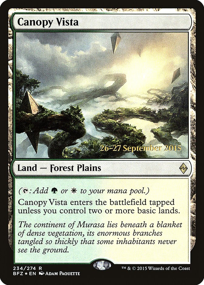 Canopy Vista [Battle for Zendikar Prerelease Promos] | Jomio and Rueliete's Cards and Comics