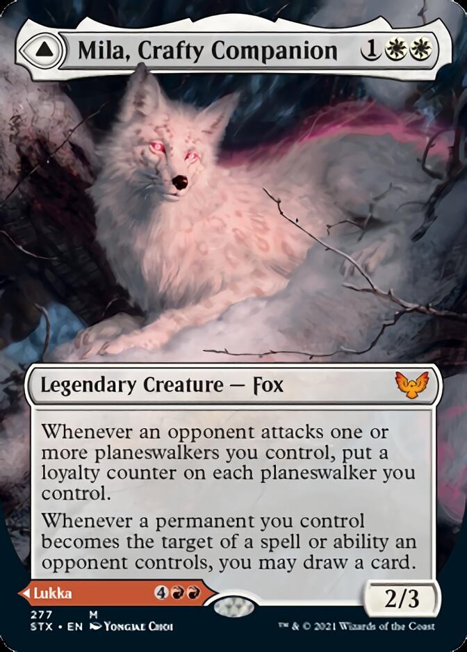 Mila, Crafty Companion // Lukka, Wayward Bonder (Borderless) [Strixhaven: School of Mages] | Jomio and Rueliete's Cards and Comics