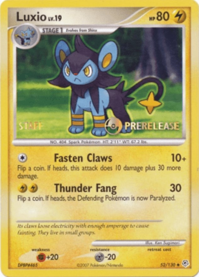 Luxio (52/130) (Prerelease Promo Staff) [Nintendo: Black Star Promos] | Jomio and Rueliete's Cards and Comics