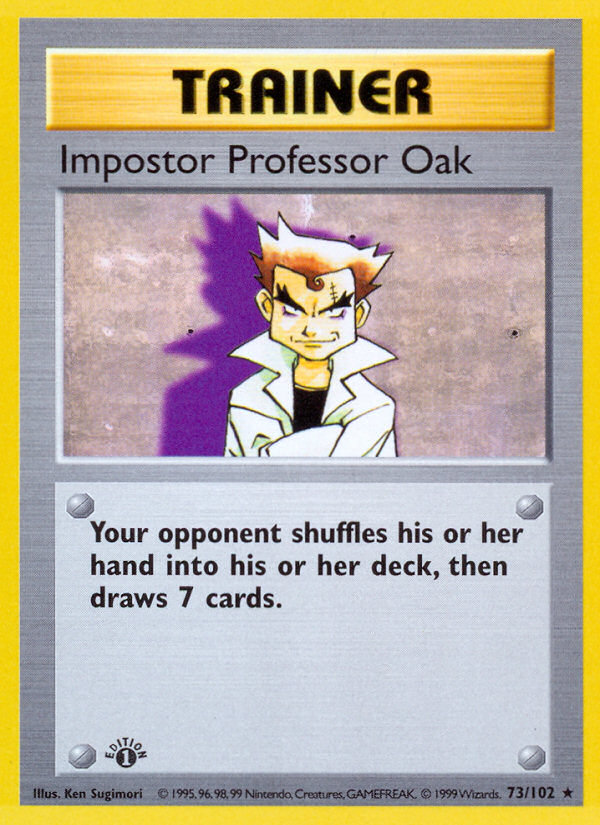 Impostor Professor Oak (73/102) (Shadowless) [Base Set 1st Edition] | Jomio and Rueliete's Cards and Comics