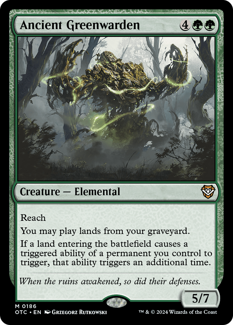 Ancient Greenwarden [Outlaws of Thunder Junction Commander] | Jomio and Rueliete's Cards and Comics