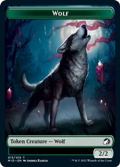 Rhino // Wolf Double-Sided Token [Innistrad: Midnight Hunt Commander Tokens] | Jomio and Rueliete's Cards and Comics