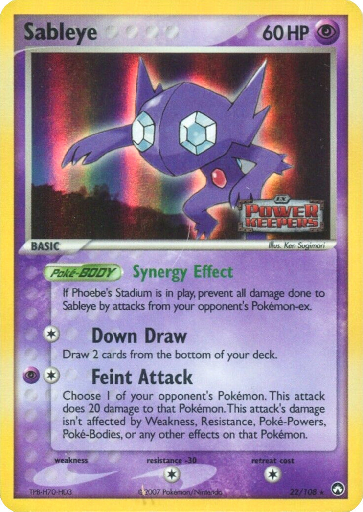 Sableye (22/108) (Stamped) [EX: Power Keepers] | Jomio and Rueliete's Cards and Comics
