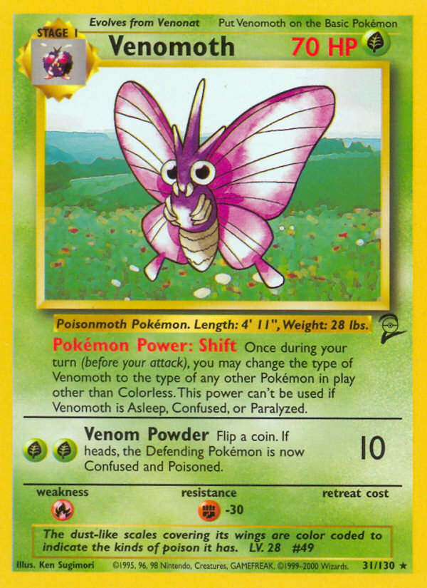 Venomoth (31/130) [Base Set 2] | Jomio and Rueliete's Cards and Comics
