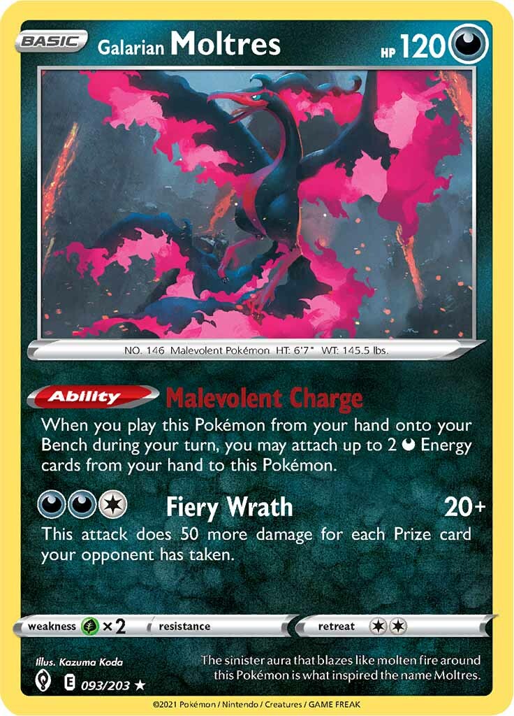 Galarian Moltres (093/203) [Sword & Shield: Evolving Skies] | Jomio and Rueliete's Cards and Comics