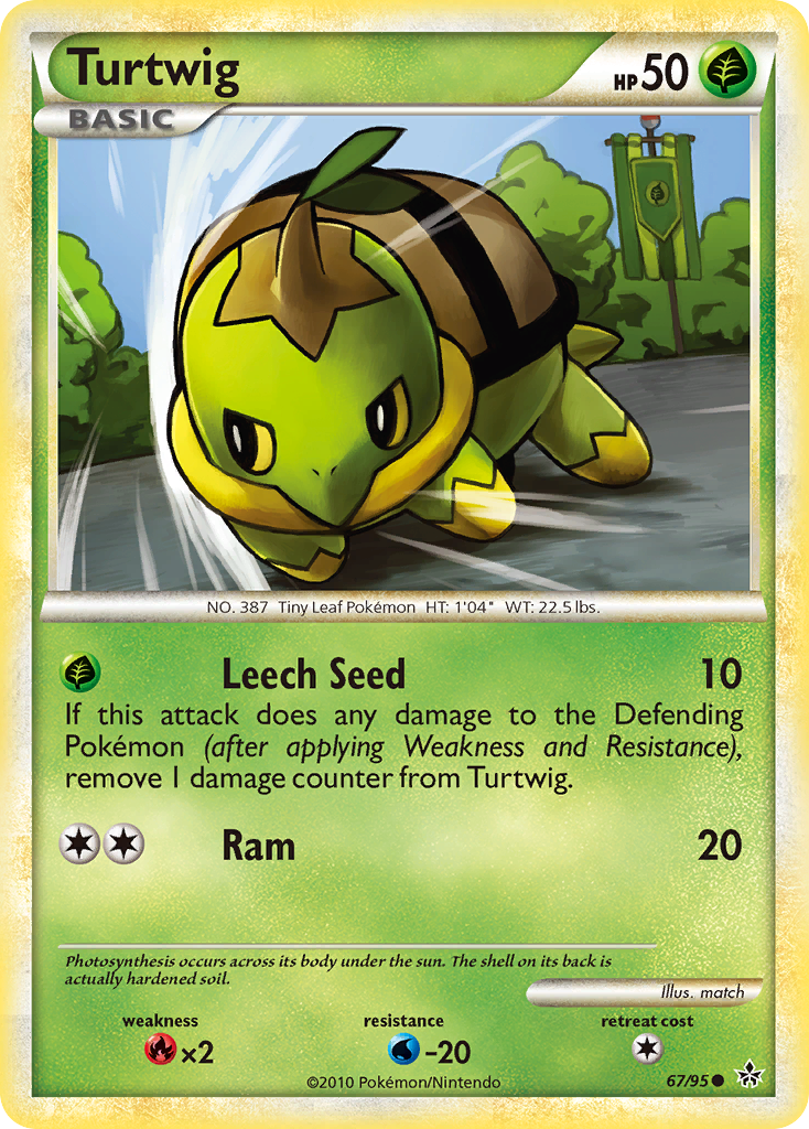 Turtwig (67/95) [HeartGold & SoulSilver: Unleashed] | Jomio and Rueliete's Cards and Comics