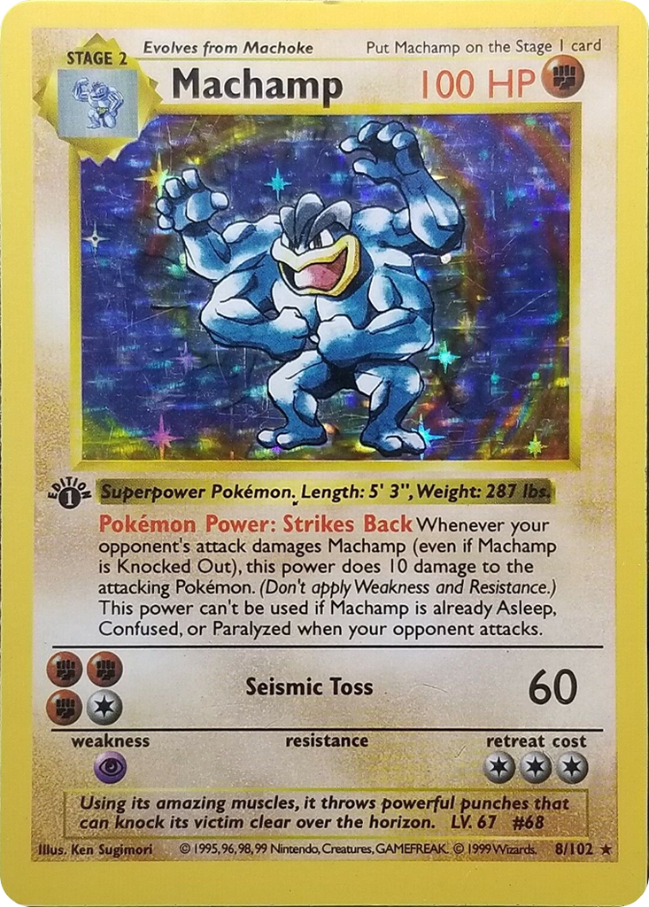 Machamp (8/102) (Shadowless) [Base Set 1st Edition] | Jomio and Rueliete's Cards and Comics