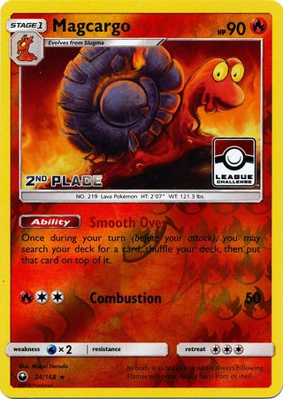 Magcargo (24/168) (League Promo 2nd Place) [Sun & Moon: Celestial Storm] | Jomio and Rueliete's Cards and Comics