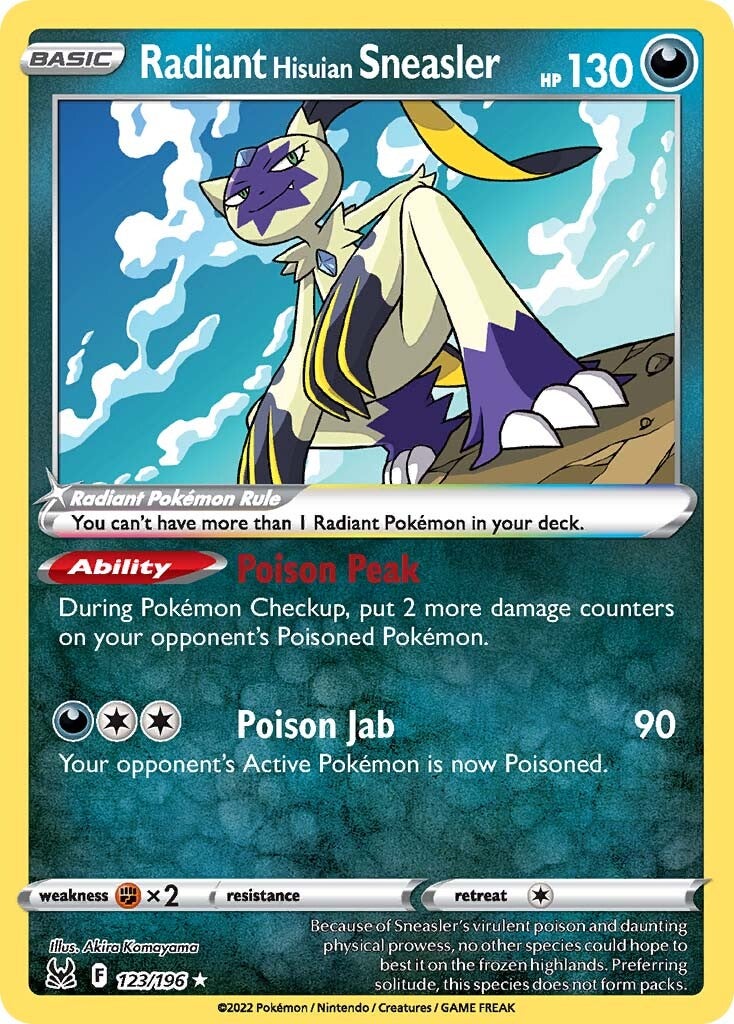 Radiant Hisuian Sneasler (123/196) [Sword & Shield: Lost Origin] | Jomio and Rueliete's Cards and Comics