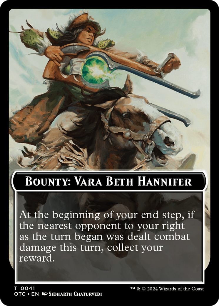 Bounty: Vara Beth Hannifer // Bounty Rules Double-Sided Token [Outlaws of Thunder Junction Commander Tokens] | Jomio and Rueliete's Cards and Comics