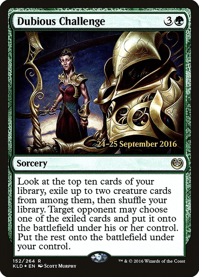 Dubious Challenge [Kaladesh Prerelease Promos] | Jomio and Rueliete's Cards and Comics