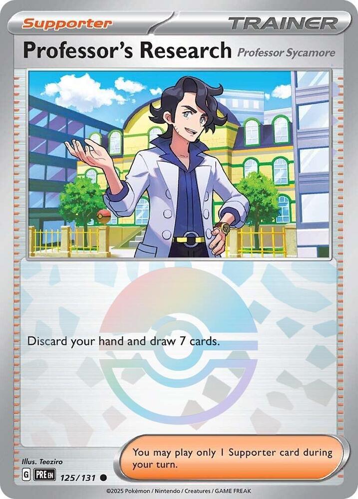 Professor's Research (125/131) [Professor Sycamore] (Poke Ball Pattern) [Scarlet & Violet: Prismatic Evolutions] | Jomio and Rueliete's Cards and Comics