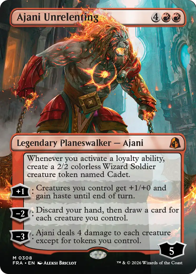 Ajani Unrelenting (Borderless) [Reality Fracture] | Jomio and Rueliete's Cards and Comics