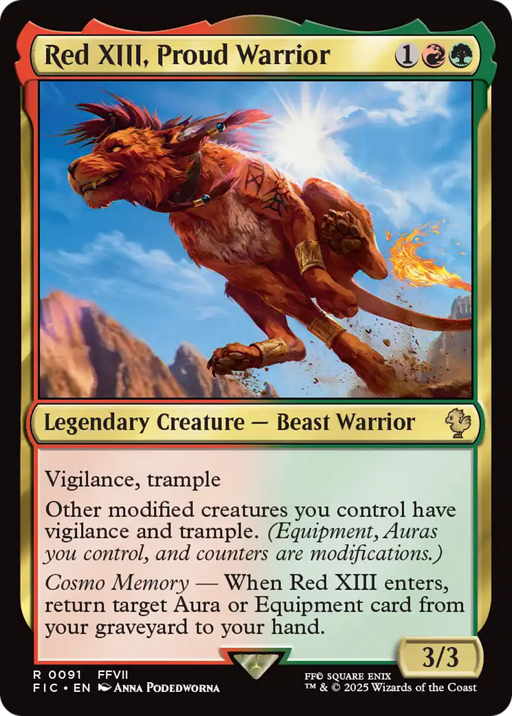 Red XIII, Proud Warrior [FINAL FANTASY Commander] | Jomio and Rueliete's Cards and Comics