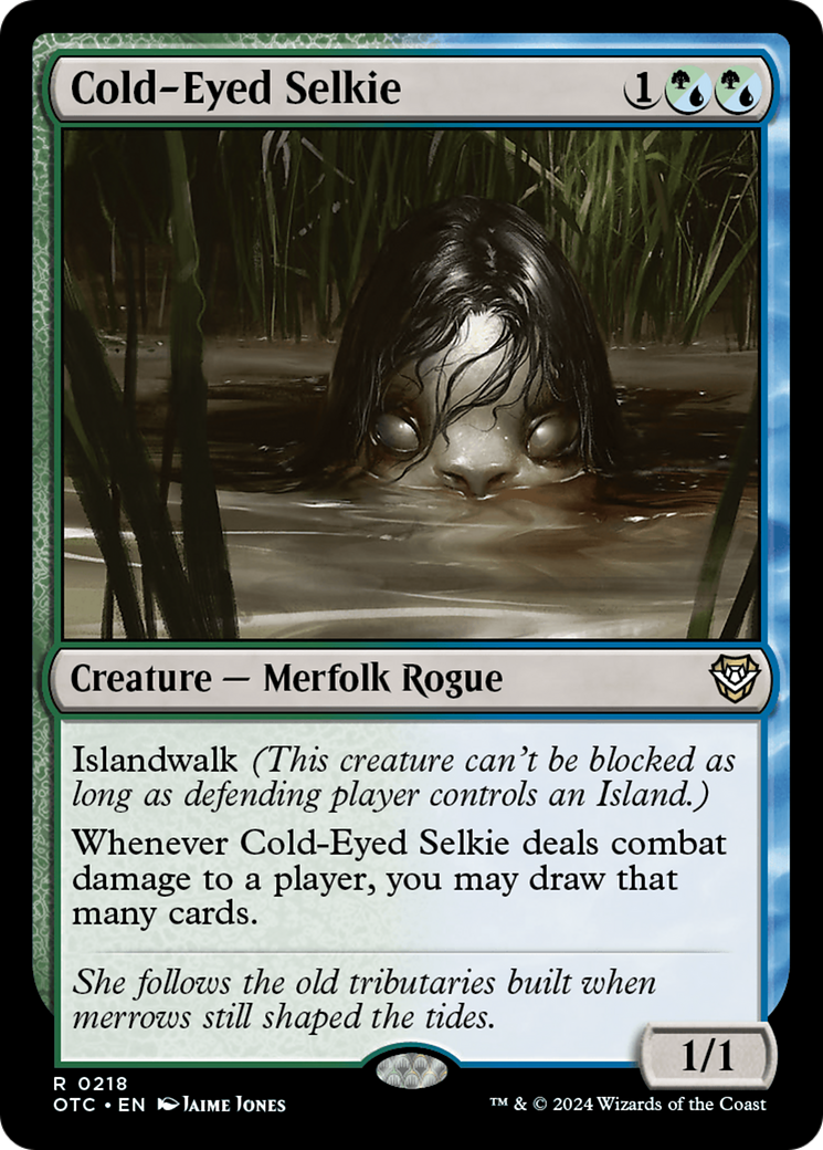 Cold-Eyed Selkie [Outlaws of Thunder Junction Commander] | Jomio and Rueliete's Cards and Comics
