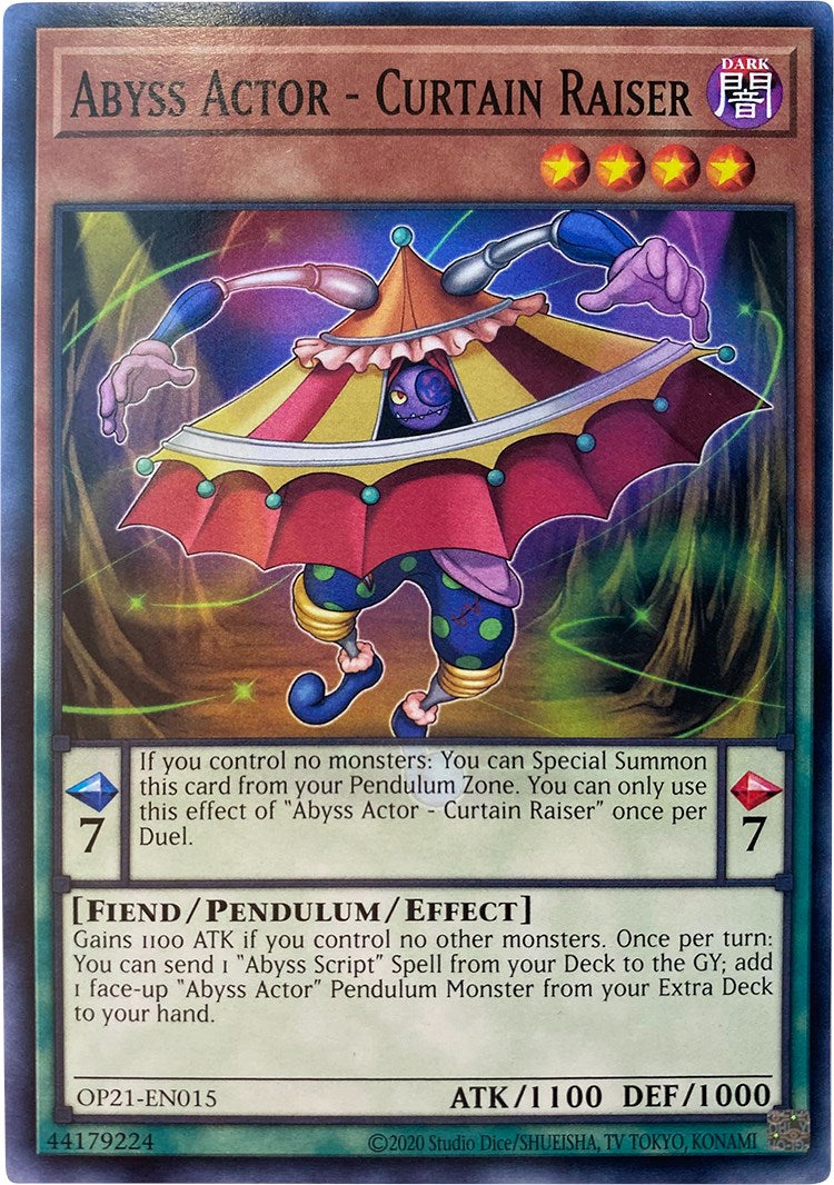 Abyss Actor - Curtain Raiser [OP21-EN015] Common | Jomio and Rueliete's Cards and Comics