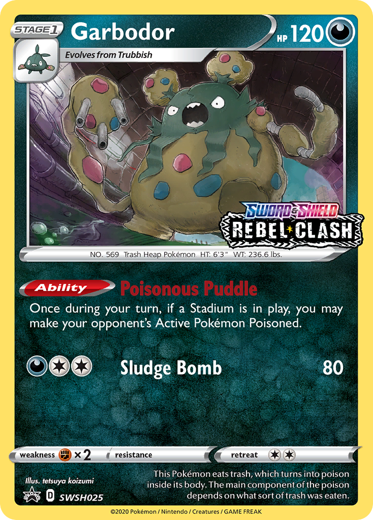 Garbodor (SWSH025) (Prerelease Promo) [Sword & Shield: Black Star Promos] | Jomio and Rueliete's Cards and Comics