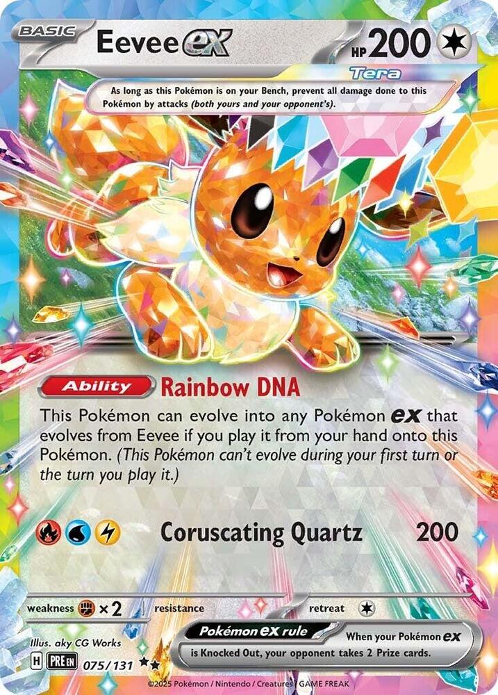 Eevee ex (075/131) [Scarlet & Violet: Prismatic Evolutions] | Jomio and Rueliete's Cards and Comics