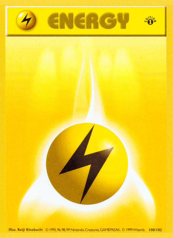 Lightning Energy (100/102) (Shadowless) [Base Set 1st Edition] | Jomio and Rueliete's Cards and Comics