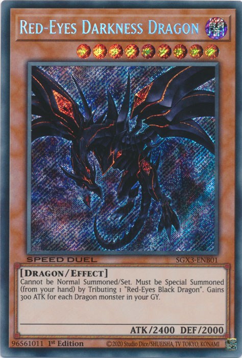 Red-Eyes Darkness Dragon [SGX3-ENB01] Secret Rare | Jomio and Rueliete's Cards and Comics