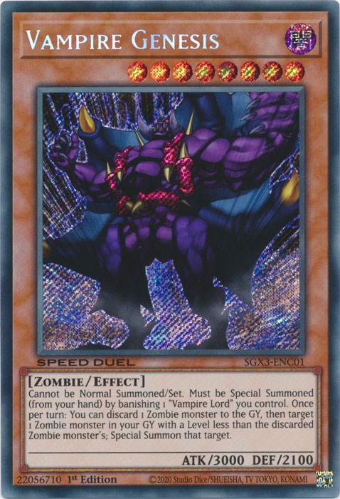 Vampire Genesis [SGX3-ENC01] Secret Rare | Jomio and Rueliete's Cards and Comics