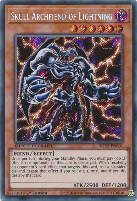 Skull Archfiend of Lightning [SGX3-ENE01] Secret Rare | Jomio and Rueliete's Cards and Comics