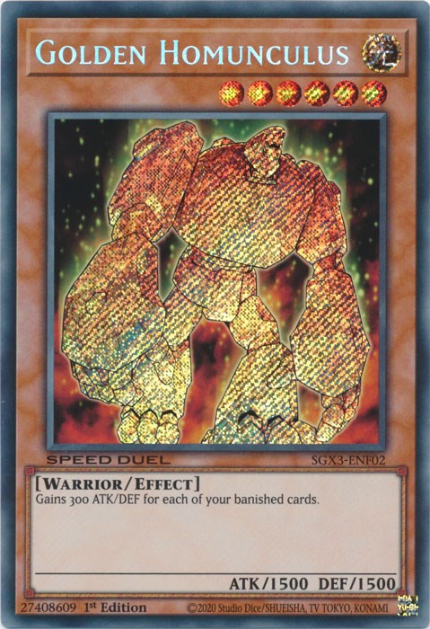 Golden Homunculus [SGX3-ENF02] Secret Rare | Jomio and Rueliete's Cards and Comics