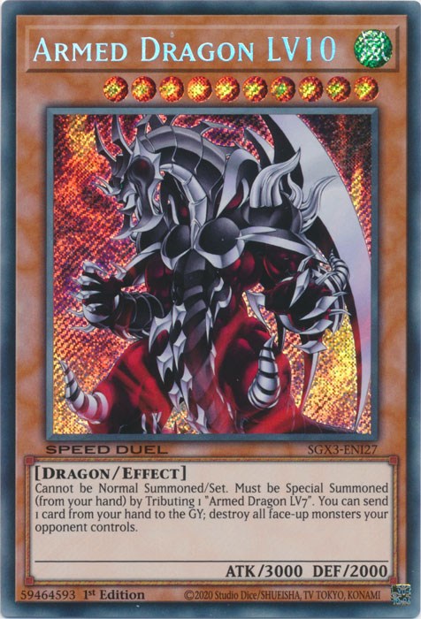 Armed Dragon LV10 [SGX3-ENI27] Secret Rare | Jomio and Rueliete's Cards and Comics