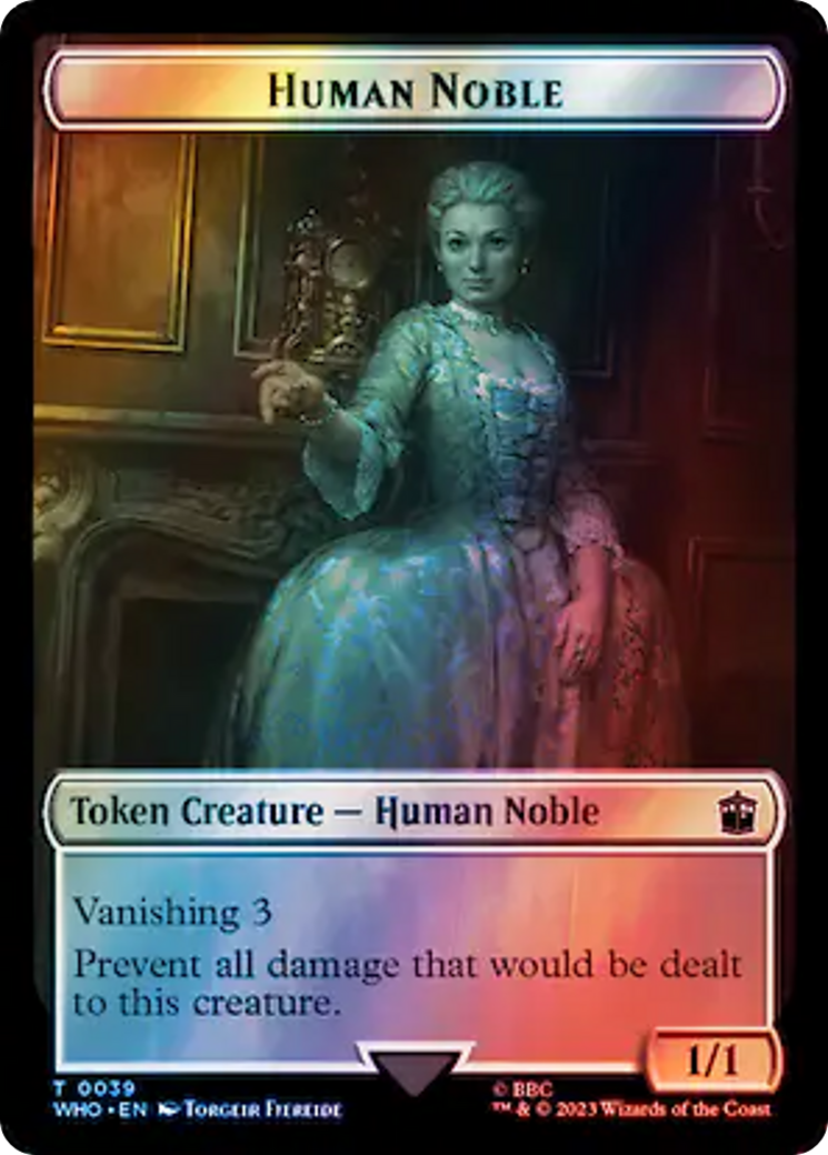 Human Noble // Treasure (0063) Double-Sided Token (Surge Foil) [Doctor Who Tokens] | Jomio and Rueliete's Cards and Comics