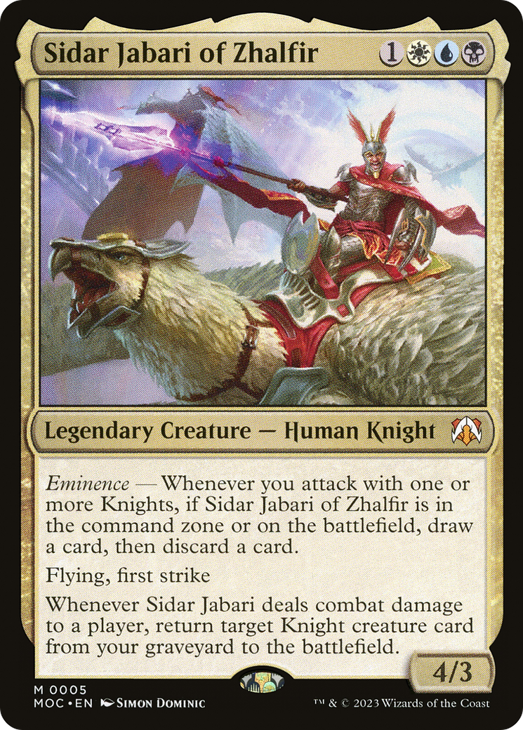 Sidar Jabari of Zhalfir [March of the Machine Commander] | Jomio and Rueliete's Cards and Comics