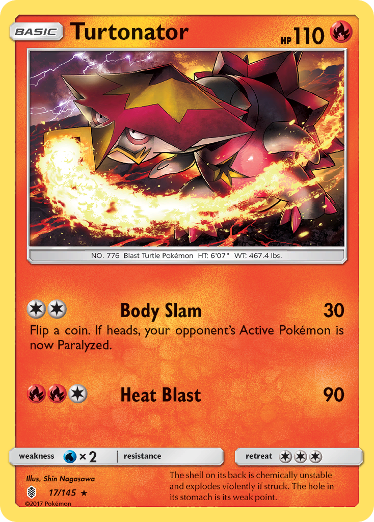 Turtonator (17/145) [Sun & Moon: Guardians Rising] | Jomio and Rueliete's Cards and Comics