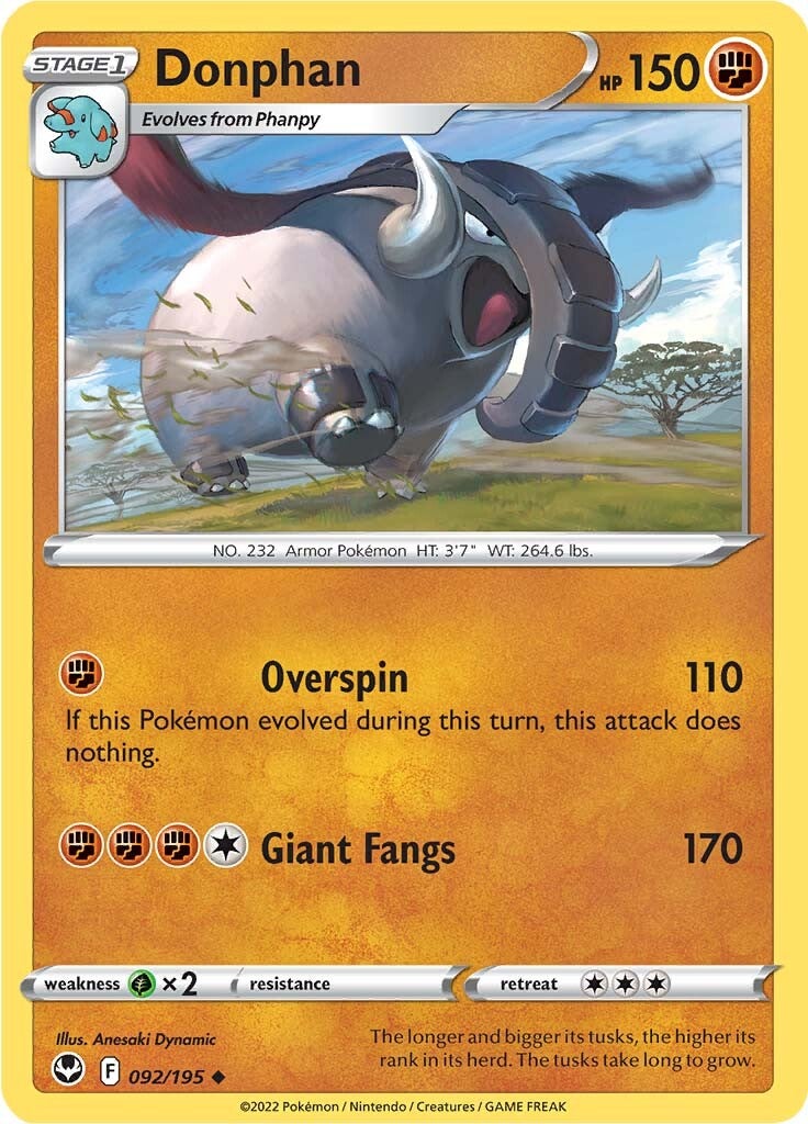 Donphan (092/195) [Sword & Shield: Silver Tempest] | Jomio and Rueliete's Cards and Comics