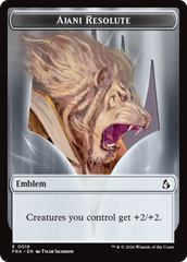 Ajani's Pridemate // Ajani Resolute Double-Sided Token [Reality Fracture Tokens] | Jomio and Rueliete's Cards and Comics
