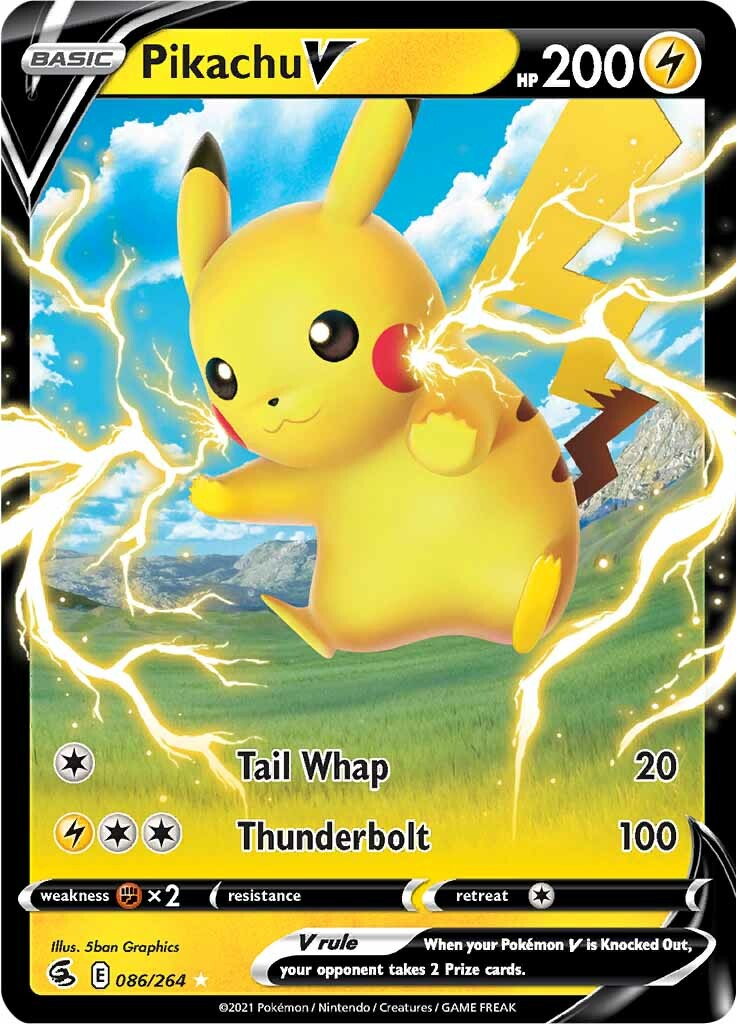 Pikachu V (086/264) [Sword & Shield: Fusion Strike] | Jomio and Rueliete's Cards and Comics