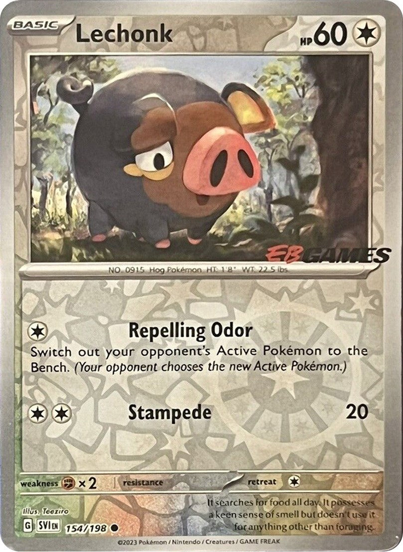 Lechonk (154/198) (EB Games Promo) [Scarlet & Violet: Base Set] | Jomio and Rueliete's Cards and Comics