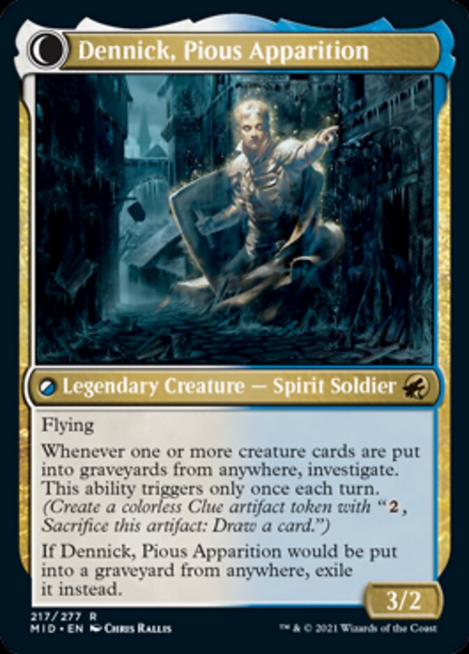 Dennick, Pious Apprentice // Dennick, Pious Apparition [Innistrad: Midnight Hunt] | Jomio and Rueliete's Cards and Comics