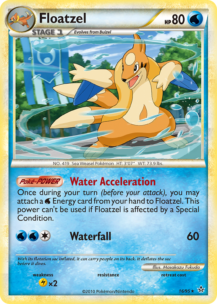 Floatzel (16/95) [HeartGold & SoulSilver: Unleashed] | Jomio and Rueliete's Cards and Comics