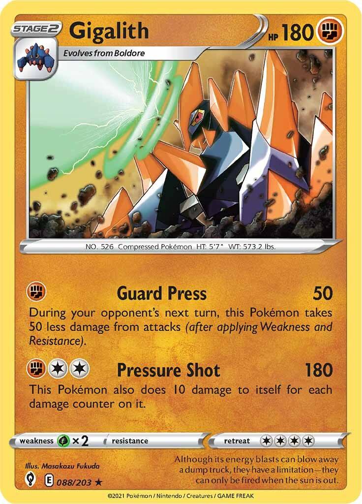 Gigalith (088/203) [Sword & Shield: Evolving Skies] | Jomio and Rueliete's Cards and Comics