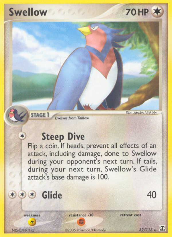 Swellow (32/113) [EX: Delta Species] | Jomio and Rueliete's Cards and Comics