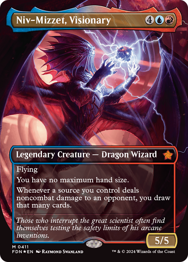 Niv-Mizzet, Visionary (Borderless) (Mana Foil) [Foundations] | Jomio and Rueliete's Cards and Comics