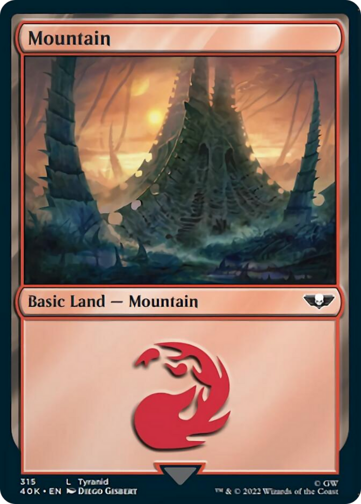 Mountain (315) (Surge Foil) [Warhammer 40,000] | Jomio and Rueliete's Cards and Comics