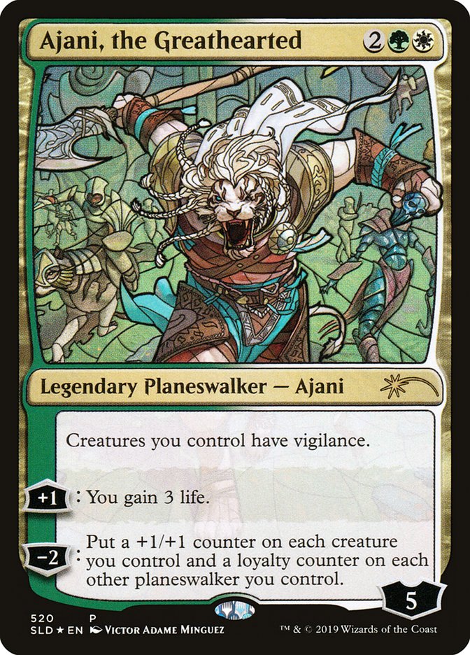 Ajani, the Greathearted (Stained Glass) [Secret Lair Drop Promos] | Jomio and Rueliete's Cards and Comics