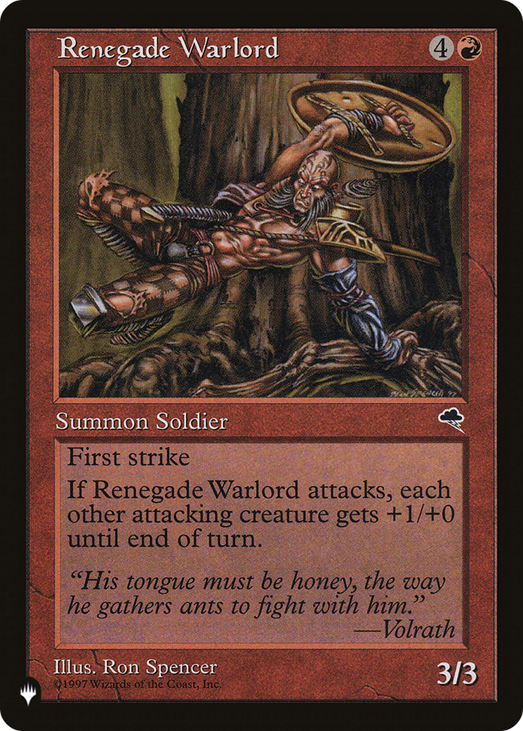 Renegade Warlord [The List] | Jomio and Rueliete's Cards and Comics
