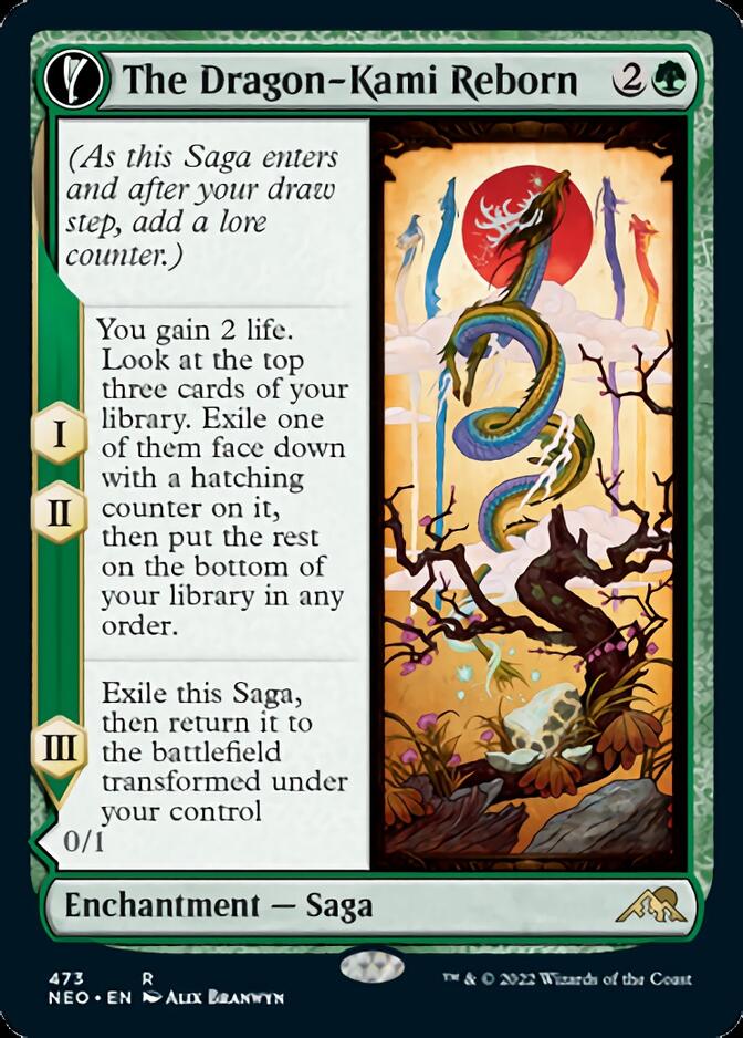 The Dragon-Kami Reborn // Dragon-Kami's Egg (Extended Art) [Kamigawa: Neon Dynasty] | Jomio and Rueliete's Cards and Comics