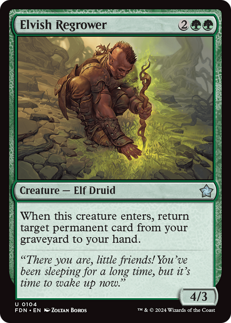 Elvish Regrower [Foundations] | Jomio and Rueliete's Cards and Comics