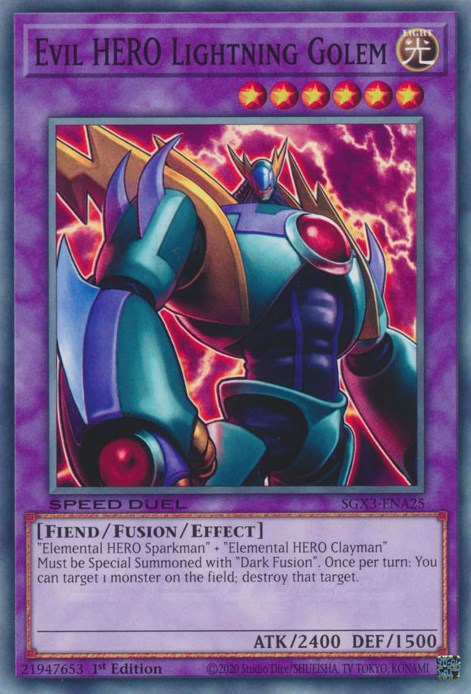 Evil HERO Lightning Golem [SGX3-ENA25] Common | Jomio and Rueliete's Cards and Comics