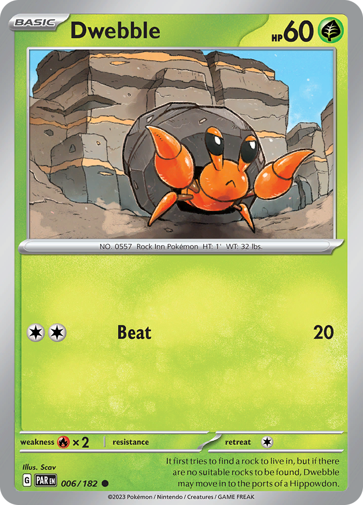 Dwebble (006/182) [Scarlet & Violet: Paradox Rift] | Jomio and Rueliete's Cards and Comics