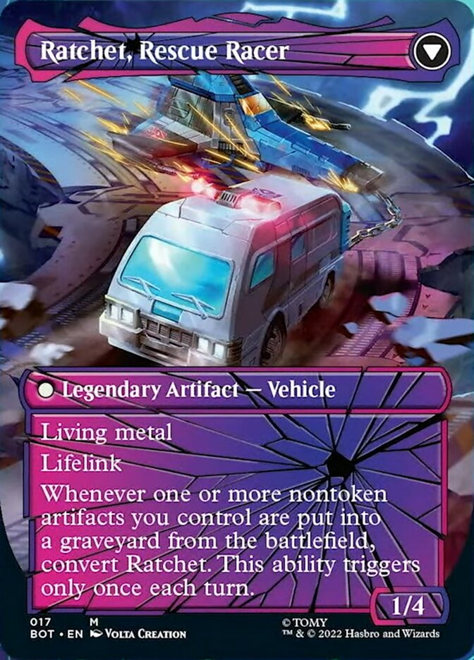 Ratchet, Field Medic // Ratchet, Rescue Racer (Shattered Glass) [Transformers] | Jomio and Rueliete's Cards and Comics